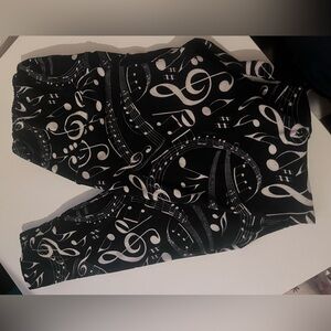 Black and White Music Note Leggings